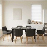 Cumpara ieftin Scaune de dining rotative 6 buc. Boucl&eacute; Gri inchis