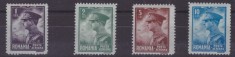 RO-0110-ROMANIA 1930-Lp 87-CAROL II Posta aeriana Serie nestampilat cu sarniera