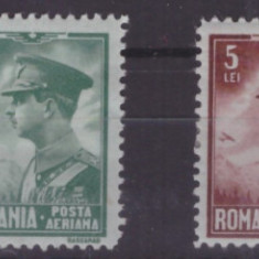 RO-0110-ROMANIA 1930-Lp 87-CAROL II Posta aeriana Serie nestampilat cu sarniera