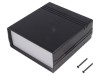 Carcasă Componente Electronice TEKO ABS Neagră, Panou Aluminiu, Seria CAB, Dimensiuni 129x134x54mm