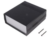 Carcasă Componente Electronice TEKO ABS Neagră, Panou Aluminiu, Seria CAB, Dimensiuni 129x134x54mm