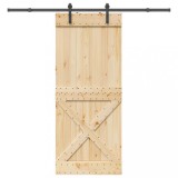 vidaXL Ușă glisantă cu set feronerie, 90x210 cm, lemn masiv de pin