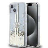 Guess - Liquid Glitter Gold Stripes (GUHCP15SLFCSEGT) - iPhone 15 - Transparent