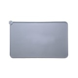 Covoras din silicon pentru animale flippy, pentru bol de apa si mancare, antiderapant, margini ridicate pentru a mentine apa, 48.5x30 cm, gri