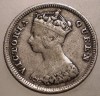 J.284 HONG KONG COLONIE BRITANICA VICTORIA 10 CENTS 1885 ARGINT, Asia
