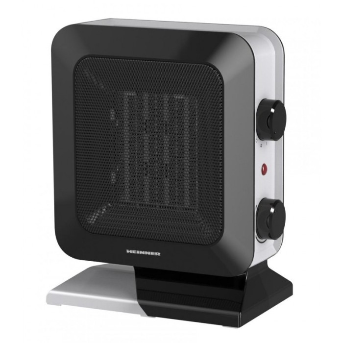 Radiator ceramic Heinner, 1400 W, 2 trepte putere, termostat reglabil, Negru