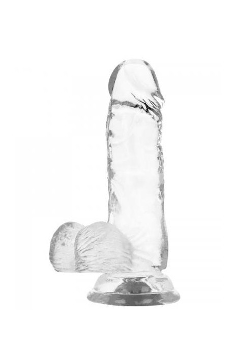 Dildo Transparent cu Ventuza, M