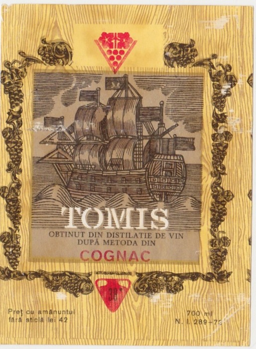 Eticheta Cognac Coniac Tomis ND(1975)