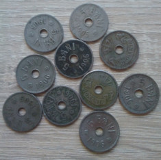 Lot 10 monede 5 bani 1906 foto