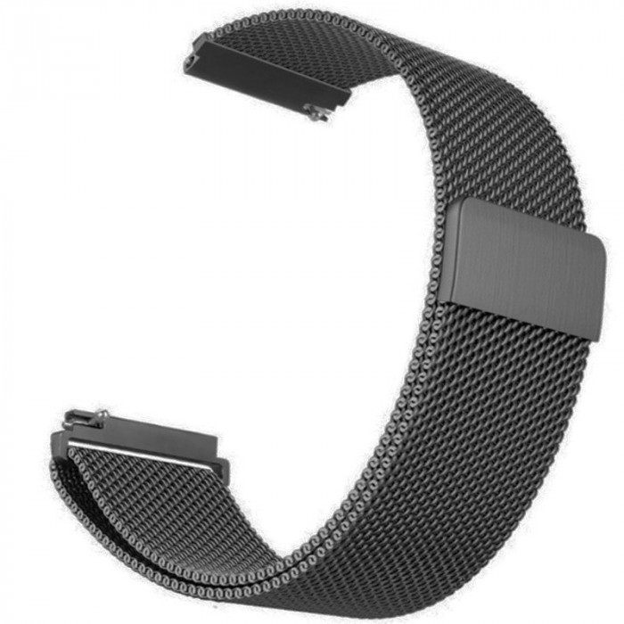 Curea Milanese Loop compatibila Samsung Galaxy Watch 46mm, Telescoape QR, Space Gray