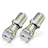 Set becuri LED BA15S, 18 SMD, 3030, CAN-BUS, fara polaritate, Universal