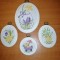 Set 4 tablouri mici cusute brodate vechi hoop art Suedia decor de Pasti