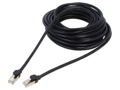 Patch cord F/UTP 7 litat Cu PVC negru 10m - Patch cord negru 10m foto