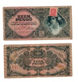 Ungaria 1945 - 1000 pengo, cu timbru MNB, circulata