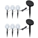 Cumpara ieftin Lămpi de grădină cu LED, 6 buc., țăruși &amp;amp; panouri solare, vidaXL