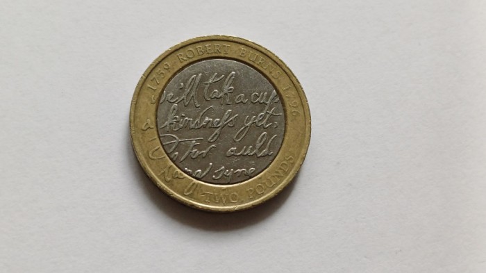 Marea Britanie / Anglia -2 Pounds/Lire 2009-Robert Burns