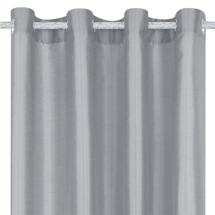 Perdeau Felis, Cu inele, 140 x 260 cm, Poliester, Gri