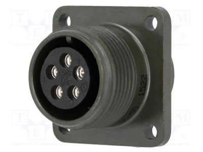 Conector circular soclu PIN 5 mamă lipire MS/DS argintat 13A AMPHENOL foto