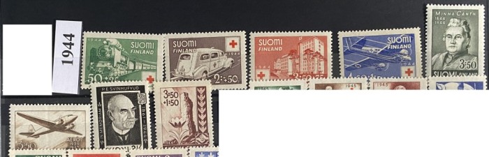 FINLANDA 1944, An complet, serii MNH