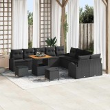VidaXL Set de canapele pentru grădină 13 pcs Negru Rattan poli