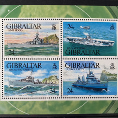 PC375 - Gibraltar 1993 Vapoare/ Nave razboi, Bloc MNH 4v