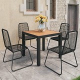 vidaXL Set mobilier de grădină, 5 piese, negru și maro, ratan PVC 3060125