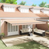 vidaXL Marchiză retractabilă automată cu dungi LED multicolore 600x300 cm