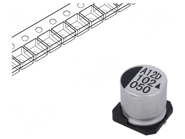 Condensator Electrolitic SMD 1000uF 50V 16x16.5mm 5000h