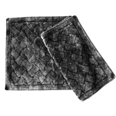 Set de 2 covorase pentru baie, bumbac 100%, Hamper Antracit