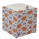 TABURET BOX - PRINT - CORP PISICI PORTOCALII/CAPAC IMITATIE PIELE DIVERSE CULORI - Roz 21896