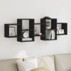 VidaXL Raft de perete, negru, 129x18x42 cm, lemn prelucrat 853219