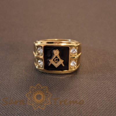 Inel masonic, latime 1.6 cm , Eleganta si simbolism foto