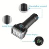 Lanternă Re&icirc;ncărcabilă USB, Model 11cm, Moduri Iluminare Multiple, Negru, Oem