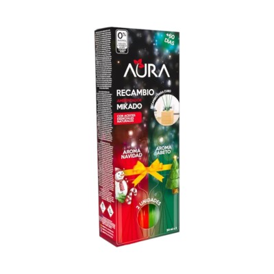 Set 2 odorizante camera 0% alcool Aura, Brad si Navidad, 2 x 30 ml foto