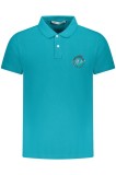 Cumpara ieftin Trussardi Tricou polo barbati, cu imprimeu grafic, Regular fit, Azur (Marime: M)