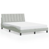 Cumpara ieftin Cadru de pat fara saltea, Hanko, gri deschis, 140x200 cm, catifea