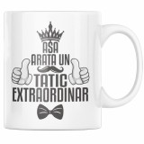 Cana alba personalizata &quot;Asa arata un tatic extraordinar&quot;, INOVATIX&reg;. 330ml
