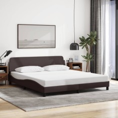 vidaXL Cadru de pat fără saltea, maro &icirc;nchis, 180x200 cm, textil