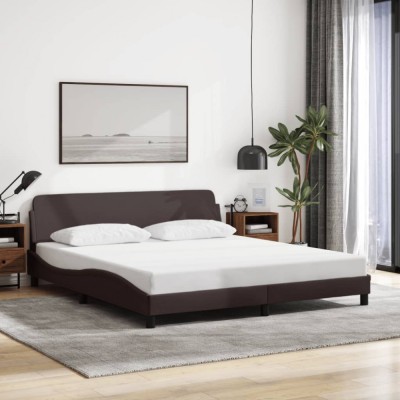 vidaXL Cadru de pat, Dover, maro &amp;icirc;nchis, 180x200 cm, textil 373228 foto