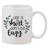Cana alba personalizata &#039;Life is short don&#039;t be lazy&#039;, INOVATIX&reg;. 330ml, Oem