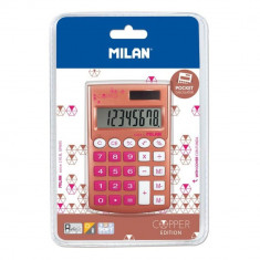 Calculator de Birou MILAN Copper, 8 Digits, 98x62x9 mm, Alimentare Duala, Corp din Plastic Multicolor, Calculatoare Birou, Calculator 8 Digits, Calcul