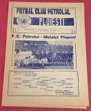 Program meci fotbal PETROLUL PLOIESTI - METALUL PLOPENI 27.09.1981