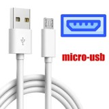 Cablu de Incarcare si Transfer Date Usb - Micro Usb Fast Charger Alb 1M