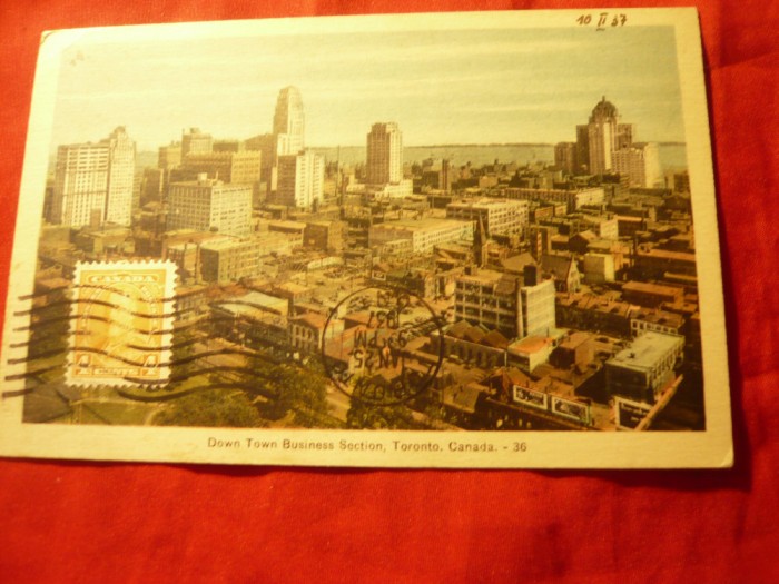 Ilustrata TCV - Toronto - Cartierul de Afaceri 1937