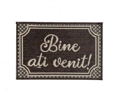 Covor Pentru Usa Intrare, Flex 19503, Antiderapant, Negru/Gri, 50x80 cm - 50x80 cm