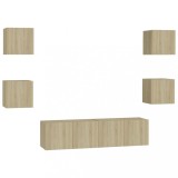 Cumpara ieftin Set de dulapuri TV, 6 piese, stejar sonoma, lemn prelucrat
