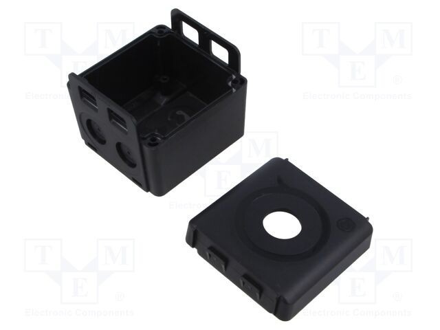Carcasă cutie de conexiuni TECHNO 72mm X, 75mm Y, 57mm Z, neagră
