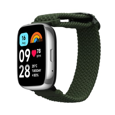 Curea Kwmobile pentru Xiaomi Redmi Watch 3 Active, Verde inchis, Nylon, KWM000025FI003C foto