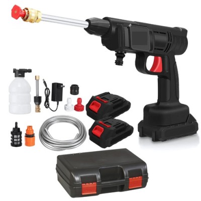 Aparat De Spalat Cu Presiune Tip Pistol APF, Portabil, Cu 2 Acumulatori Reincarcabili 48V, Filtru si 2 Duze Incluse, Recipient Spuma, 3 Jeturi Diferit foto