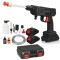Aparat De Spalat Cu Presiune Tip Pistol APF, Portabil, Cu 2 Acumulatori Reincarcabili 48V, Filtru si 2 Duze Incluse, Recipient Spuma, 3 Jeturi Diferit